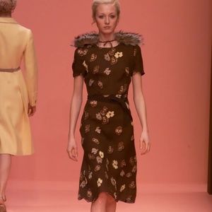 Prada Fall 2000 Runway Brown Sheer Pansy Dress :)